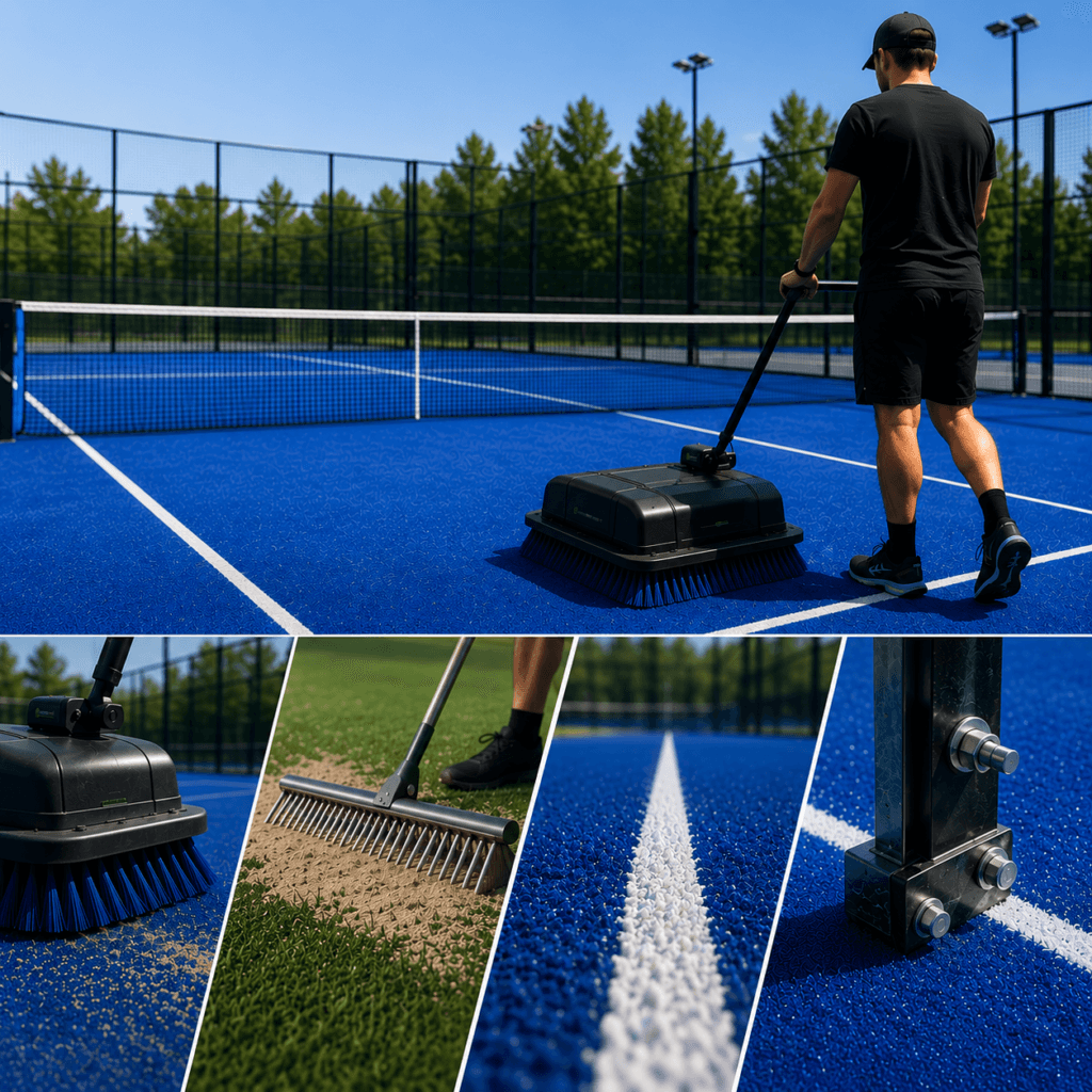 Entretien et maintenance de terrains de padel et pickleball